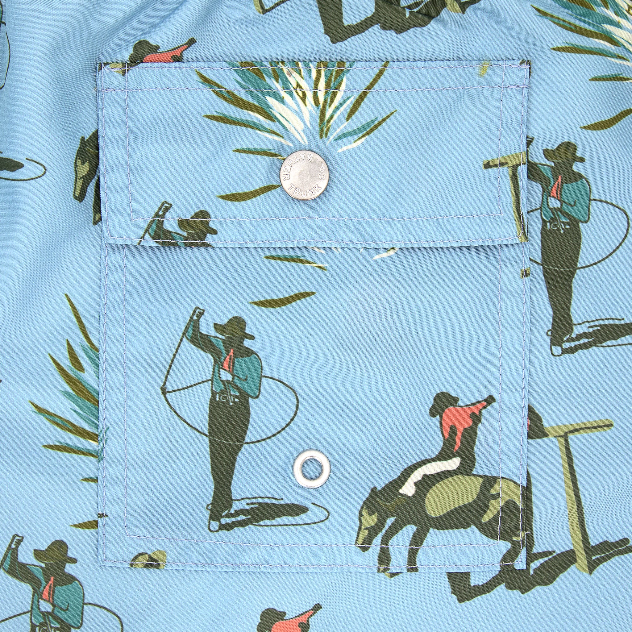
                          5.5" Cowboy Print Swim Trunks - Light Blue - Bather - STAG Provisions - Shorts - Swim
                        