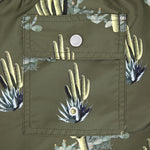 5.5" Cactus Print Swim Trunks - Dark Green - Bather - STAG Provisions - Shorts - Swim