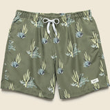 5.5" Cactus Print Swim Trunks - Dark Green - Bather - STAG Provisions - Shorts - Swim