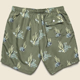5.5" Cactus Print Swim Trunks - Dark Green - Bather - STAG Provisions - Shorts - Swim