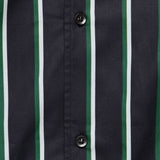 Fine Stripe Camp Shirt - Black/Green/White - Bather - STAG Provisions - Tops - S/S Woven - Stripe