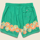 Ornate Bloom Swim Trunk - Moss - Bather - STAG Provisions - Shorts - Swim