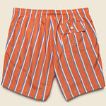5.5" Fine Stripe Swim Trunks - Orange/Blue/White - Bather - STAG Provisions - Shorts - Swim