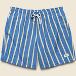 5.5" Fine Stripe Swim Trunks - Blue/Yellow/White - Bather - STAG Provisions - Shorts - Swim