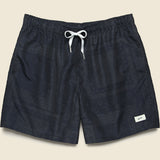 5.5" Tonal Bandana Stripe Swim Trunks - Black - Bather - STAG Provisions - Shorts - Swim