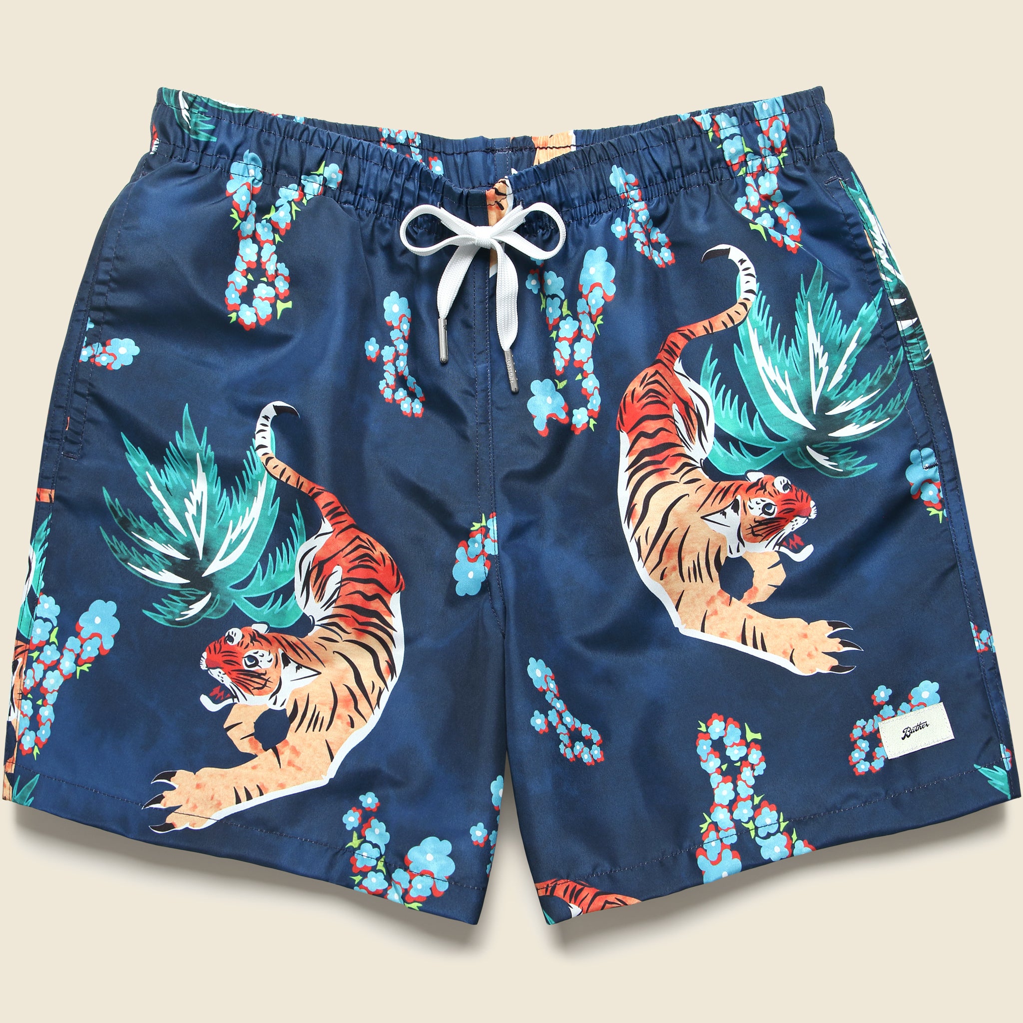 5.5" Tiger Swim Trunks - Navy - Bather - STAG Provisions - Shorts - Swim