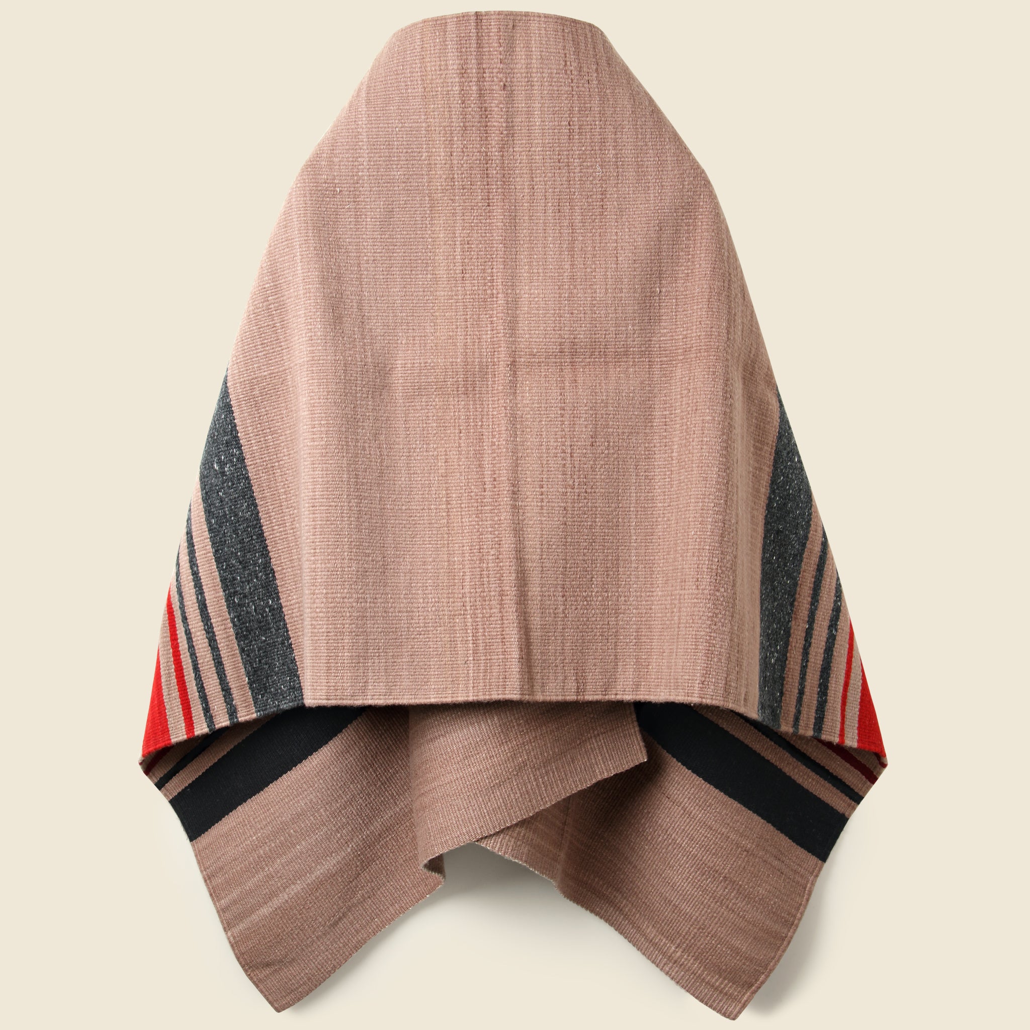 
                          Merino Wool Blanket Poncho - Dark Beige Multi - Chamula - STAG Provisions - Outerwear - Coat / Jacket
                        