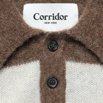 Striped Brushed Knit Rugby Polo - Brown/White - Corridor - STAG Provisions - Tops - Sweater