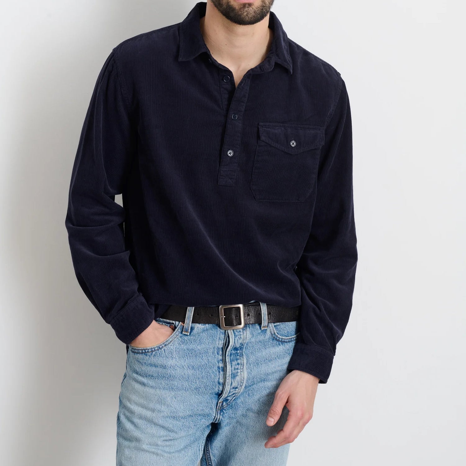 
                          Popover Cord Shirt - Navy - Alex Mill - STAG Provisions - Tops - L/S Woven - Corduroy
                        