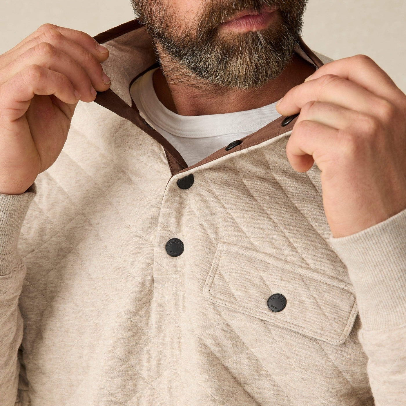 
                          Epic Quilted Fleece Pullover - Oatmeal Melange - Faherty - STAG Provisions - Tops - Fleece / Sweatshirt
                        