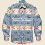 Good Feather Canyon Overshirt - Cobalt Star Nation - Faherty - STAG Provisions - Tops - L/S Woven - Overshirt