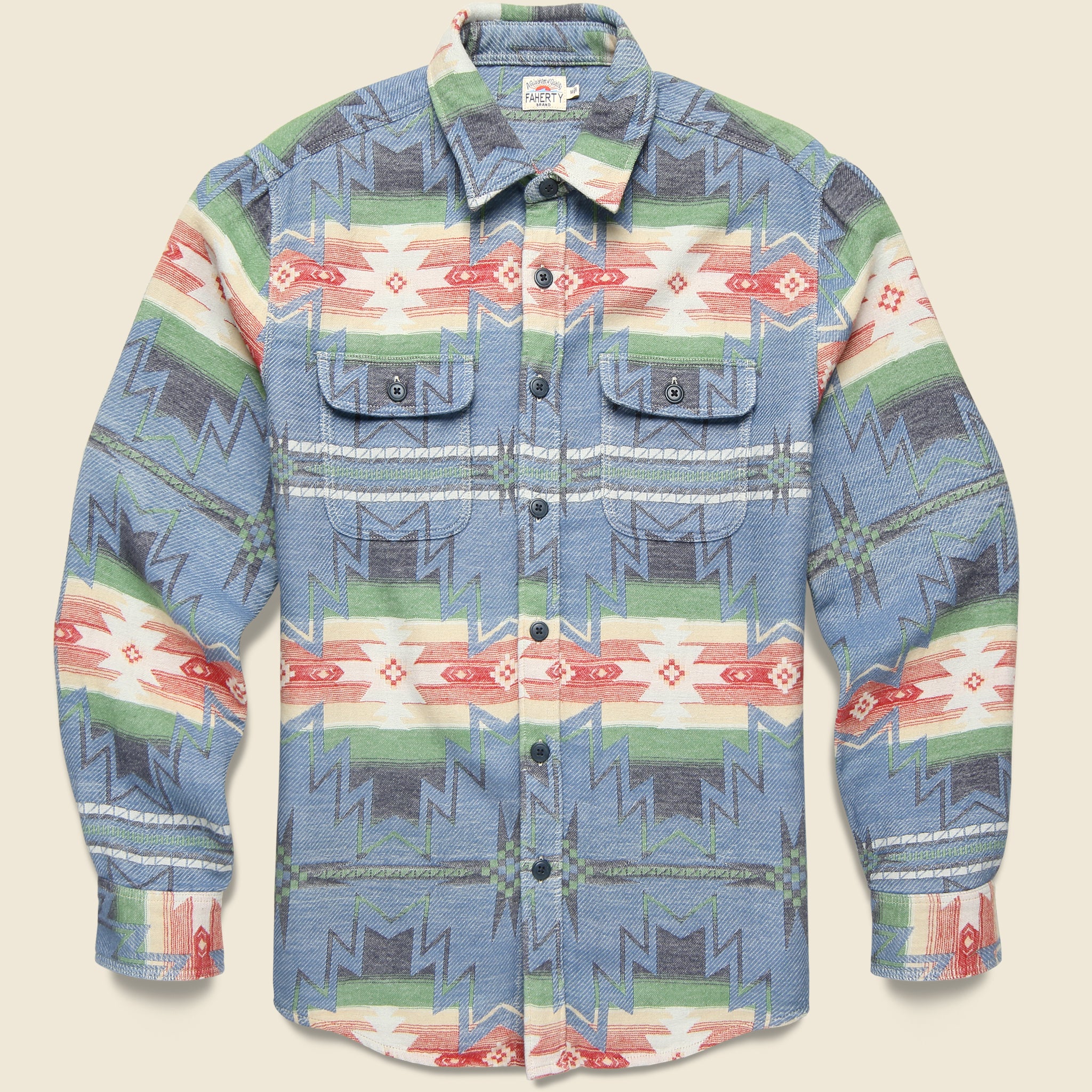 Good Feather Canyon Overshirt - Cobalt Star Nation - Faherty - STAG Provisions - Tops - L/S Woven - Overshirt