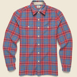 Surf Flannel - Brick River Plaid - Faherty - STAG Provisions - Tops - L/S Woven - Plaid