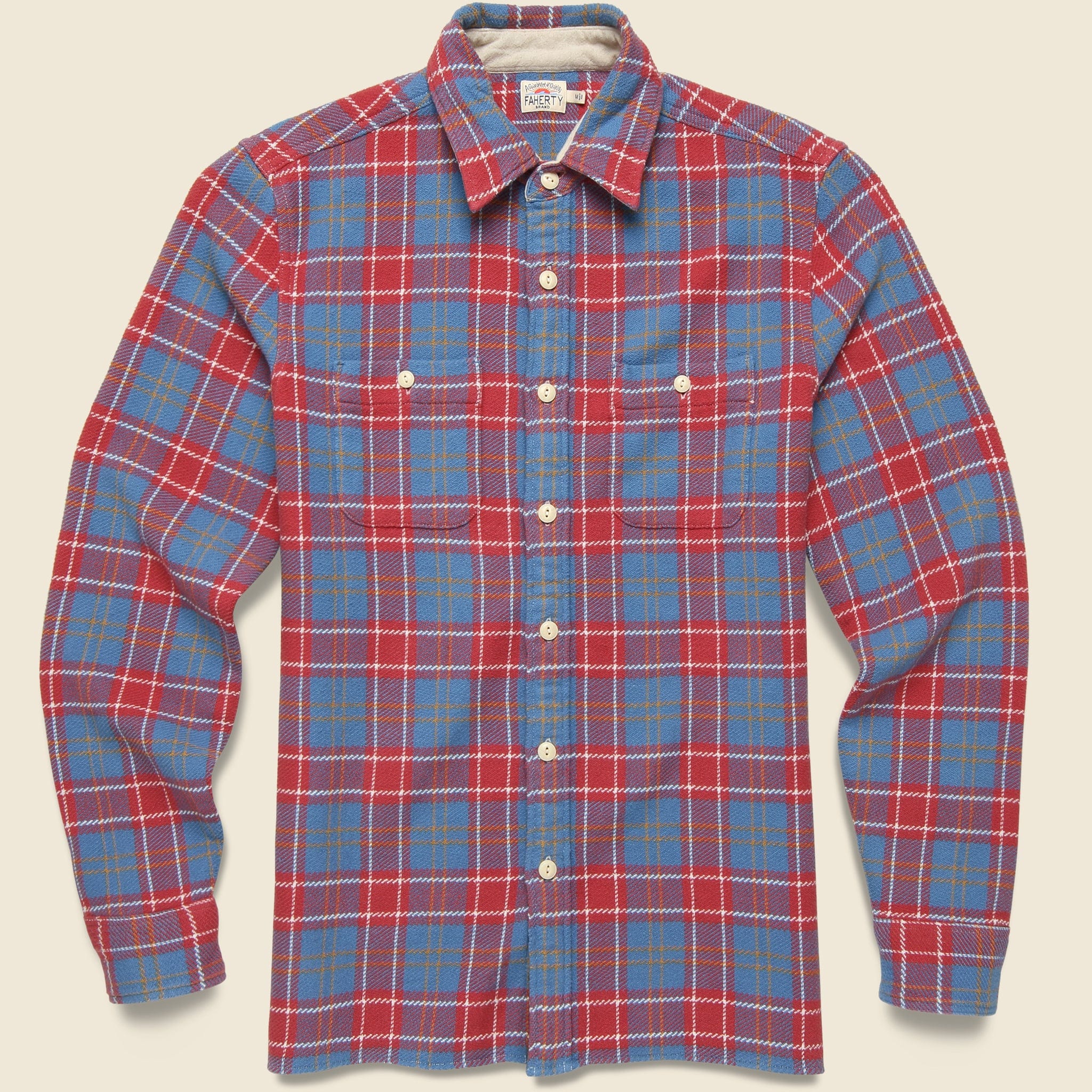 Surf Flannel - Brick River Plaid - Faherty - STAG Provisions - Tops - L/S Woven - Plaid