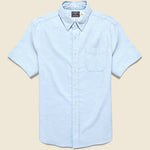 Short Sleeve Supima Oxford Shirt - Blue Heather - Faherty - STAG Provisions - Tops - S/S Woven - Solid