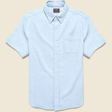 Short Sleeve Supima Oxford Shirt - Blue Heather - Faherty - STAG Provisions - Tops - S/S Woven - Solid