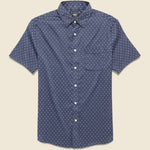 Movement Shirt - Navy Dusk Diamond Print - Faherty - STAG Provisions - Tops - S/S Woven - Other Pattern