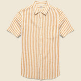 Palma Linen Shirt - Ivory Stripe - Faherty - STAG Provisions - Tops - S/S Woven - Stripe