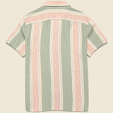 Hemp Blend Camp Shirt - Forest Isle Stripe - Faherty - STAG Provisions - Tops - S/S Woven - Stripe