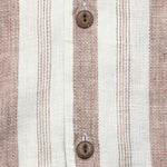 Palma Linen Shirt - Island Brown Stripe - Faherty - STAG Provisions - Tops - S/S Woven - Stripe