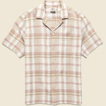 Palma Linen Shirt - Mauve Sand Plaid - Faherty - STAG Provisions - Tops - S/S Woven - Plaid
