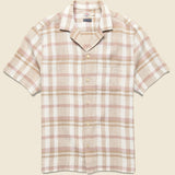Palma Linen Shirt - Mauve Sand Plaid - Faherty - STAG Provisions - Tops - S/S Woven - Plaid
