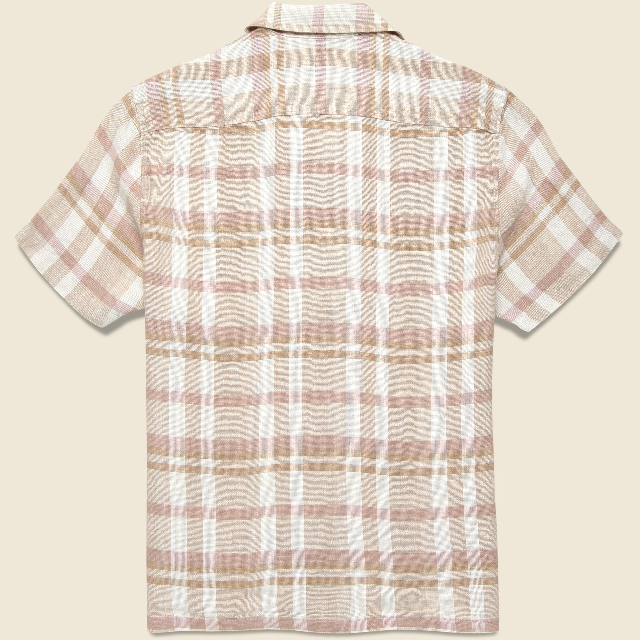 Palma Linen Shirt - Mauve Sand Plaid - Faherty - STAG Provisions - Tops - S/S Woven - Plaid