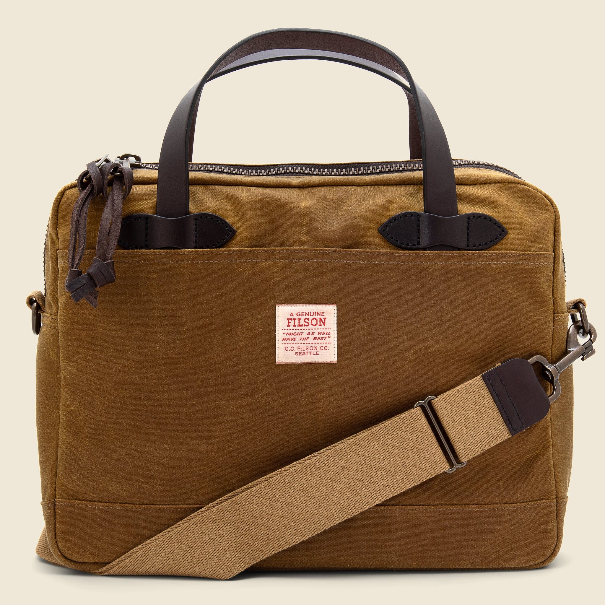 Tin Cloth Compact Briefcase - Dark Tan