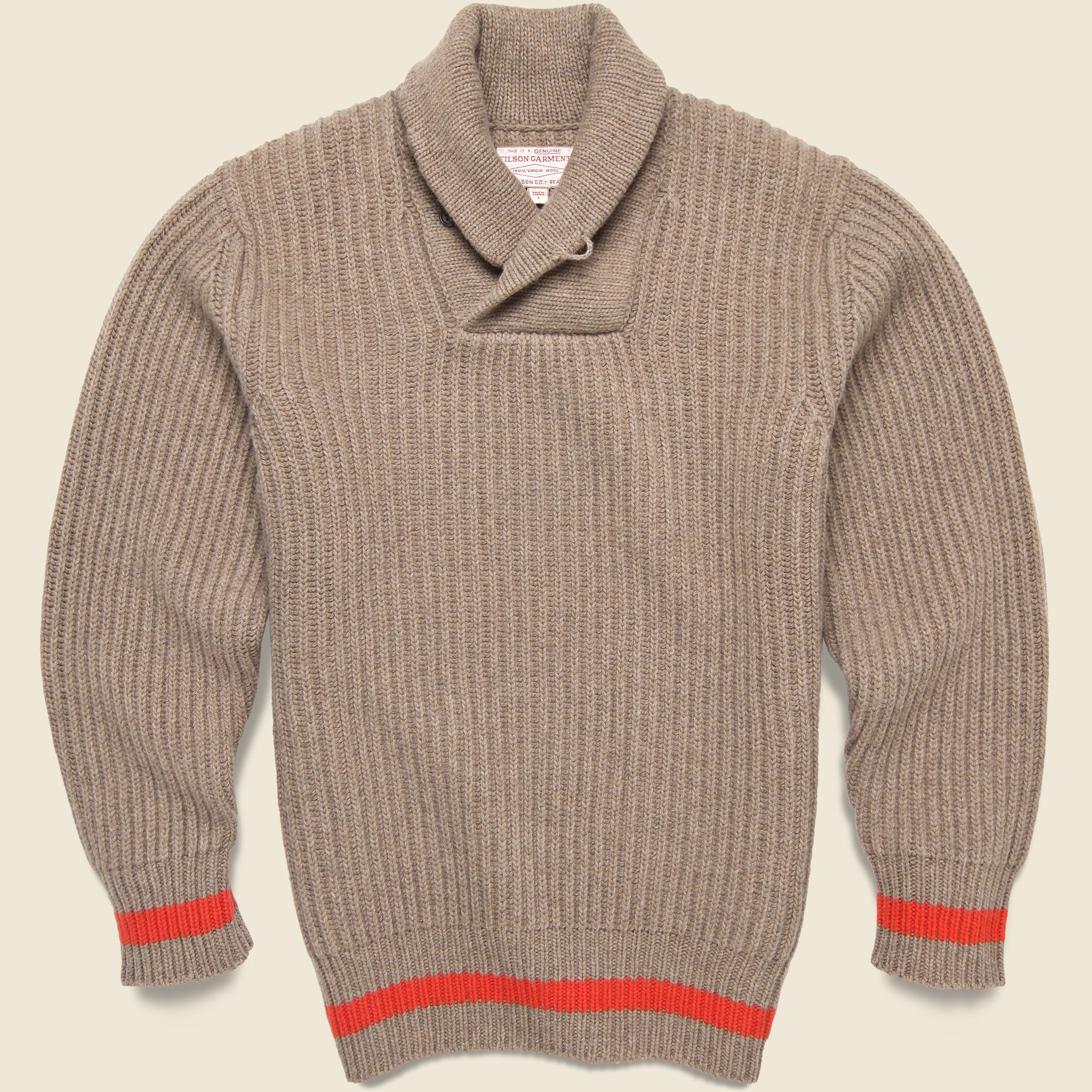 Bristol Shawl Neck Sweater - Oatmeal - Filson - STAG Provisions - Tops - Sweater
