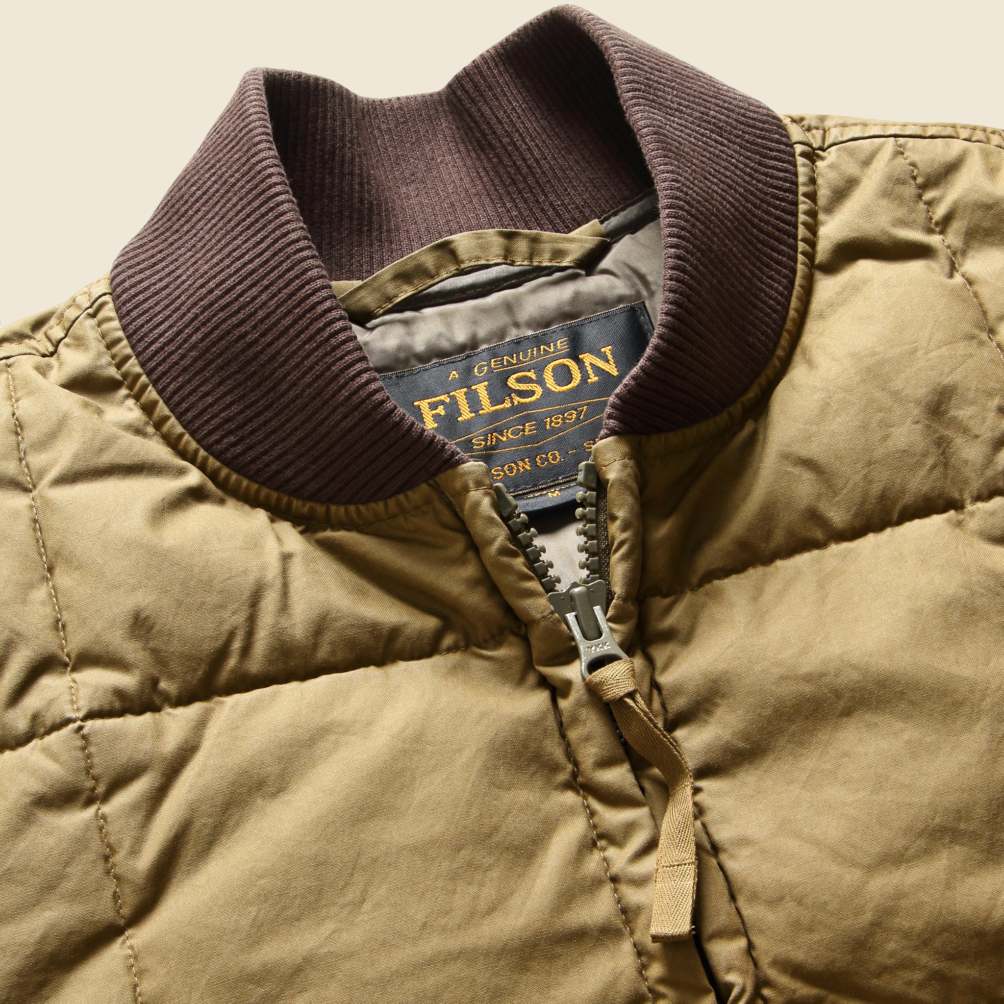 
                          Heritage Cotton Down Jacket - Light Brown
                        