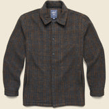 Watson Wool Car Coat - Heather Charcoal Brown Windowpane - Grayers - STAG Provisions - Outerwear - Coat / Jacket