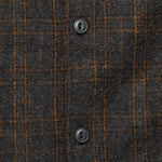Watson Wool Car Coat - Heather Charcoal Brown Windowpane - Grayers - STAG Provisions - Outerwear - Coat / Jacket