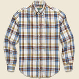 Brushed Triple Yarn Flannel - White - Gitman Vintage - STAG Provisions - Tops - L/S Woven - Plaid
