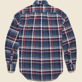 Broken Dobby Check Flannel - Navy - Gitman Vintage - STAG Provisions - Tops - L/S Woven - Plaid