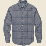 Brushed Cotton Windowpane Shirt - Grey/Blue - Gitman Vintage - STAG Provisions - Tops - L/S Woven - Plaid