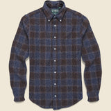 Brushed Cotton Plaid Shirt - Brown - Gitman Vintage - STAG Provisions - Tops - L/S Woven - Plaid