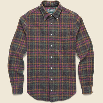Brushed Cotton Check Shirt - Pink/Orange