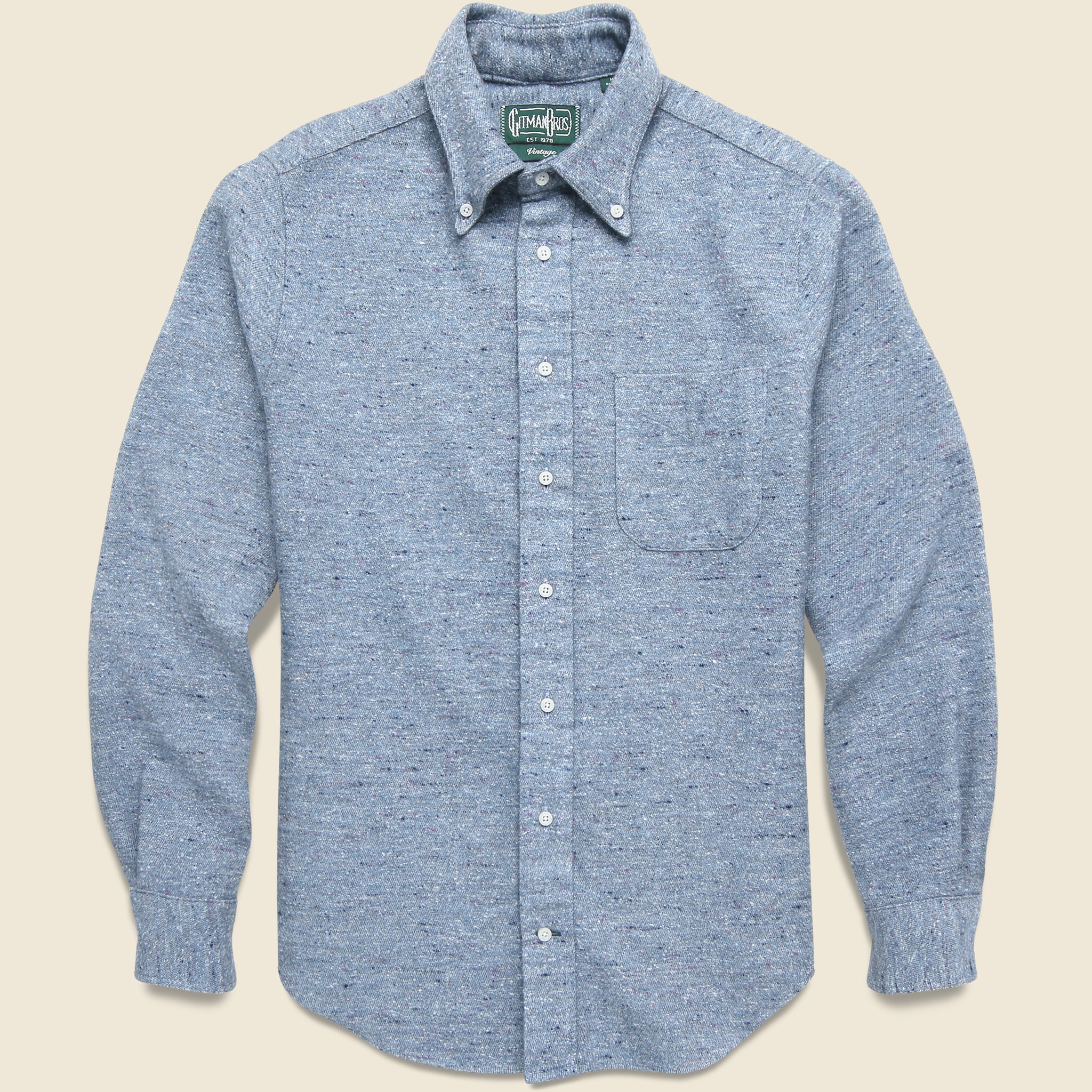 Nepped Chambray Shirt - Blue - Gitman Vintage - STAG Provisions - Tops - L/S Woven - Solid
