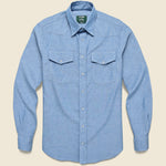 Howdy Embroidered Chambray Western Shirt - Chambray - Gitman Vintage - STAG Provisions - Tops - L/S Woven - Other Pattern