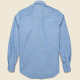Howdy Embroidered Chambray Western Shirt - Chambray - Gitman Vintage - STAG Provisions - Tops - L/S Woven - Other Pattern