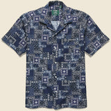 Indigo Bandana Camp Shirt - Indigo - Gitman Vintage - STAG Provisions - Tops - S/S Woven - Other Pattern