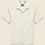 Ramie Cabana Stripe Camp Shirt - Tan - Gitman Vintage - STAG Provisions - Tops - S/S Woven - Stripe