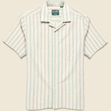 Ramie Cabana Stripe Camp Shirt - Tan - Gitman Vintage - STAG Provisions - Tops - S/S Woven - Stripe