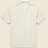 Ramie Cabana Stripe Camp Shirt - Tan - Gitman Vintage - STAG Provisions - Tops - S/S Woven - Stripe