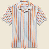 Textured Stripe Shirt - Grey/Orange - Hamilton Shirt Co. - STAG Provisions - Tops - S/S Woven - Stripe