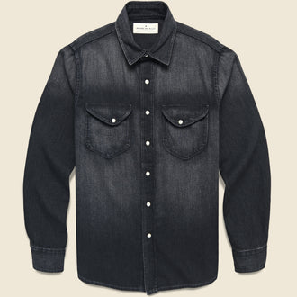 Hayes Pearl Snap - Washed Black