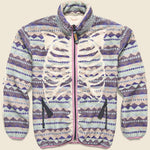 Ashland Stripe & Bone Fleece Jacket - Purple - Kapital - STAG Provisions - Outerwear - Coat / Jacket