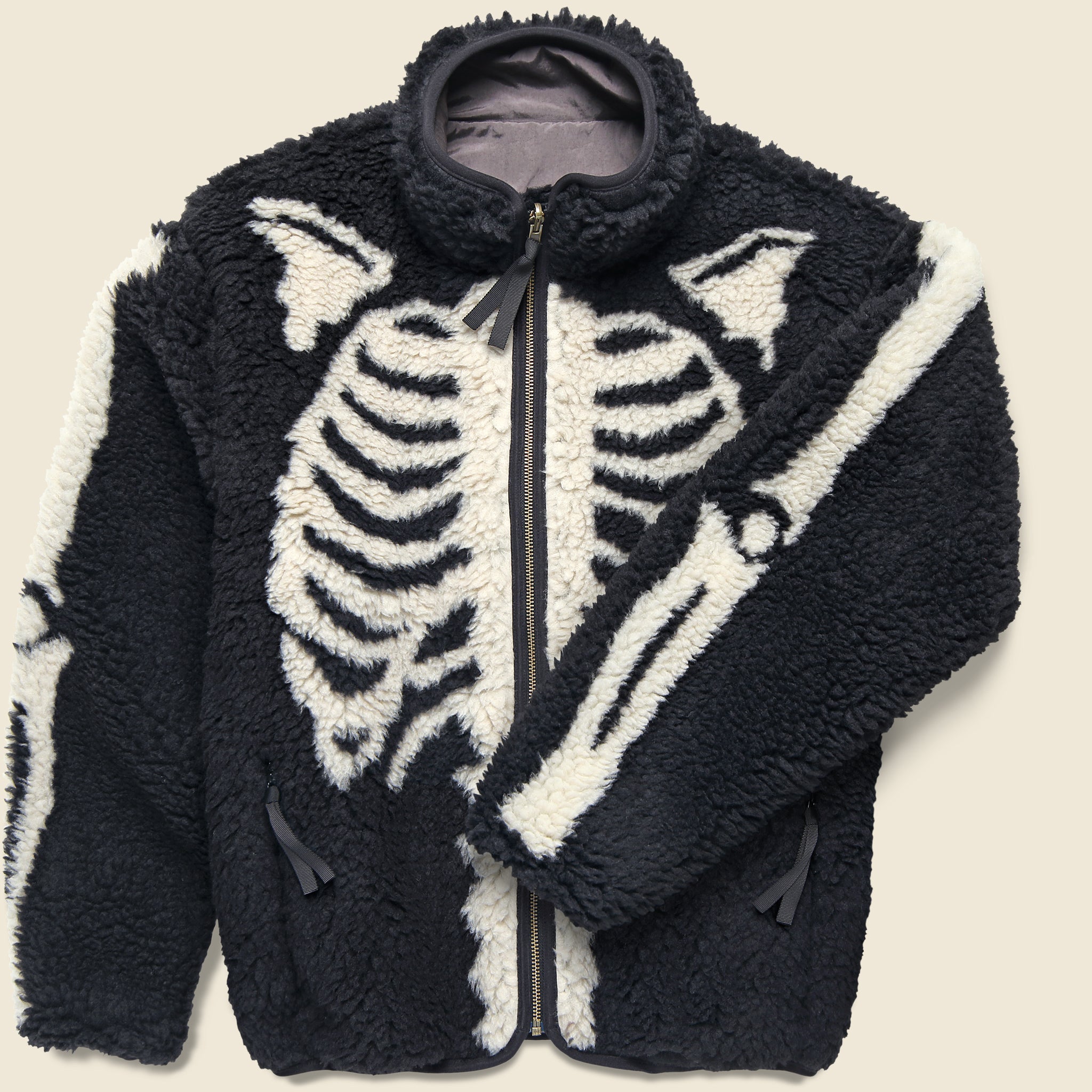 Bone Boa Fleece Blouson - Black - Kapital - STAG Provisions - Outerwear - Coat / Jacket