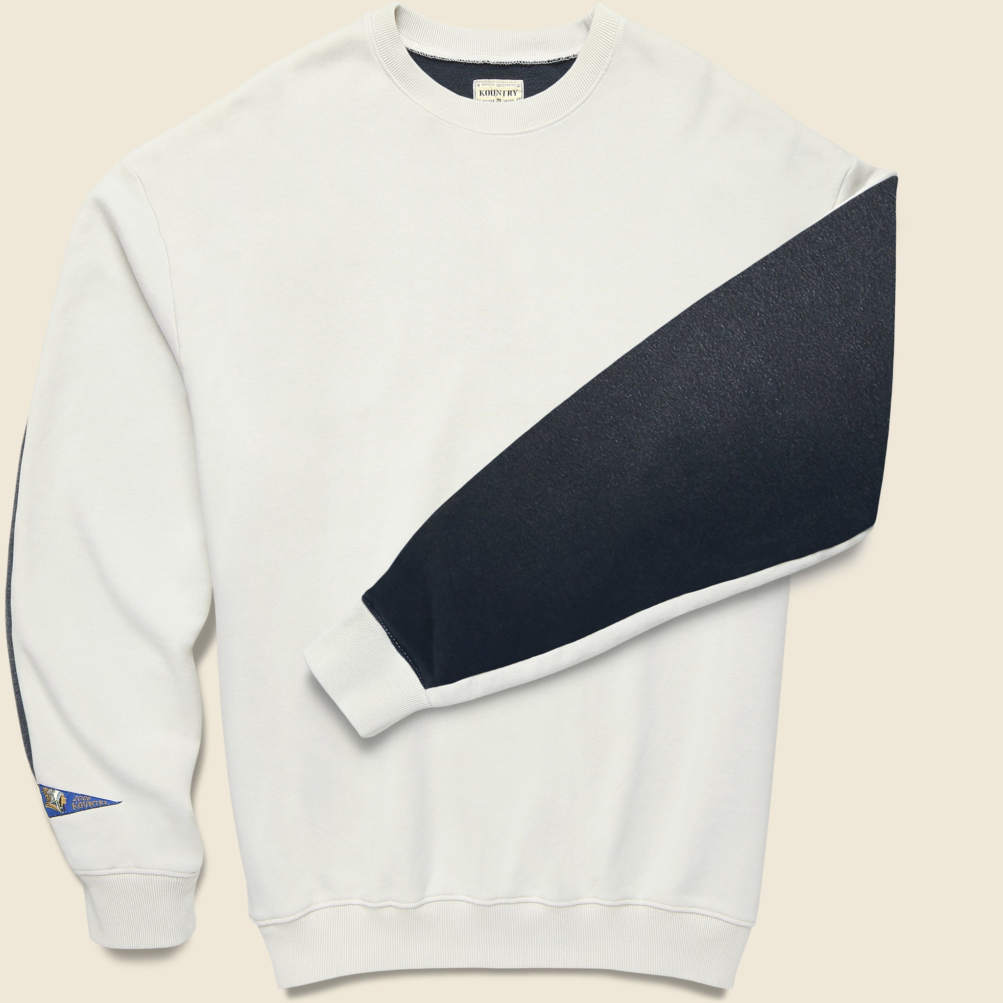 2 Tones Remake Big Sweatshirt - Ecru/Black - Kapital - STAG Provisions - Tops - Fleece / Sweatshirt