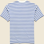 Catpital Stripe Crew Tee - White/Blue - Kapital - STAG Provisions - Tops - S/S Tee